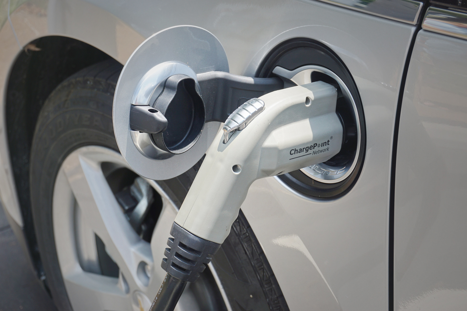 EV Charger Plugged Into Electric Car